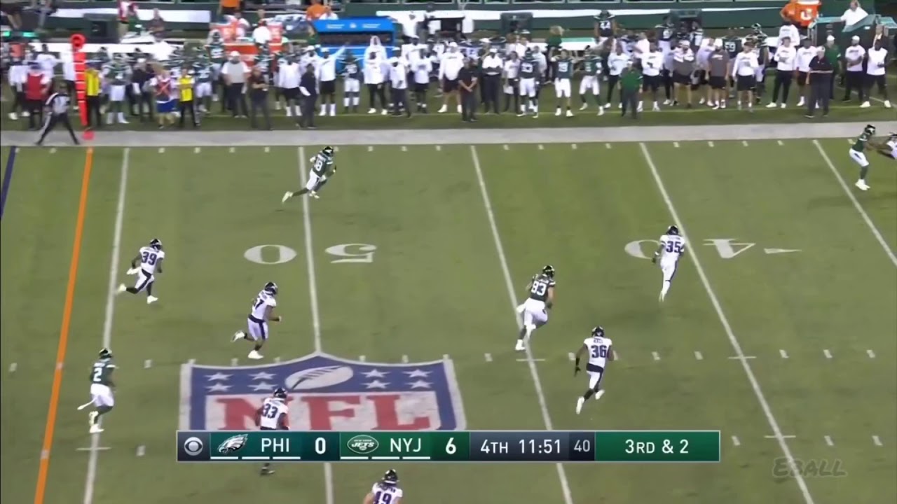 Deontay Burnett lowers his shoulder for 27-yard catch and run