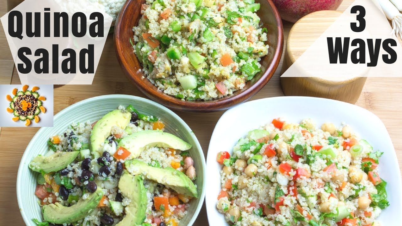 Quinoa Salad 3 Ways | Weight Loss Quinoa Salads 3 Ways | Quinoa Chickpea Salad Recipe