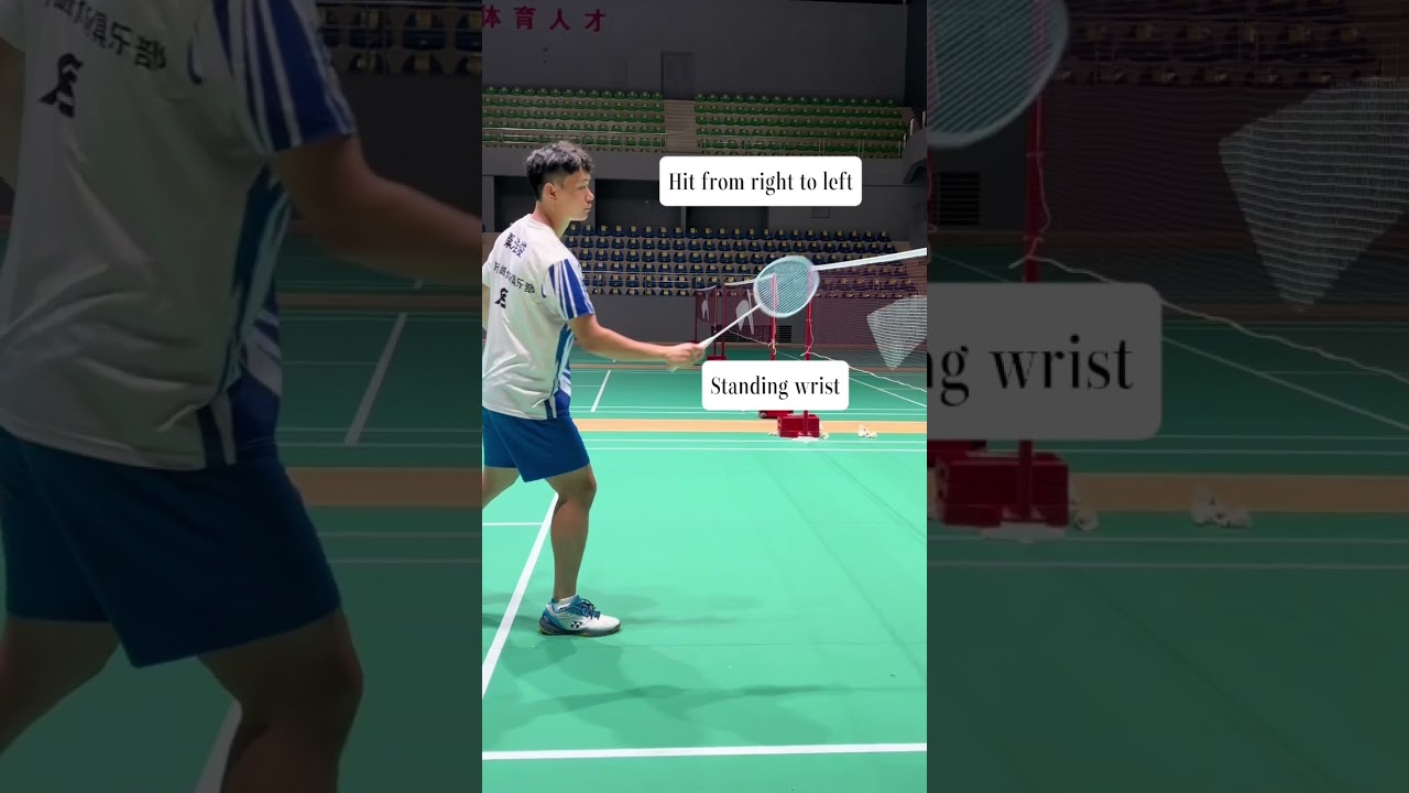 Forehand cross court net shot #badminton #badmintontraining