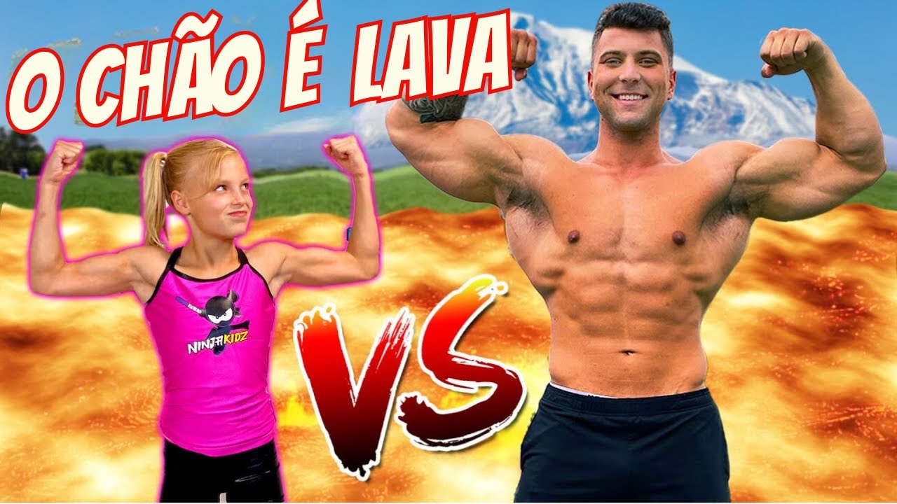 Ginasta vs Gigante parte 3 - o chão é lava! Payton e Paxton transformaram-se em Hulk