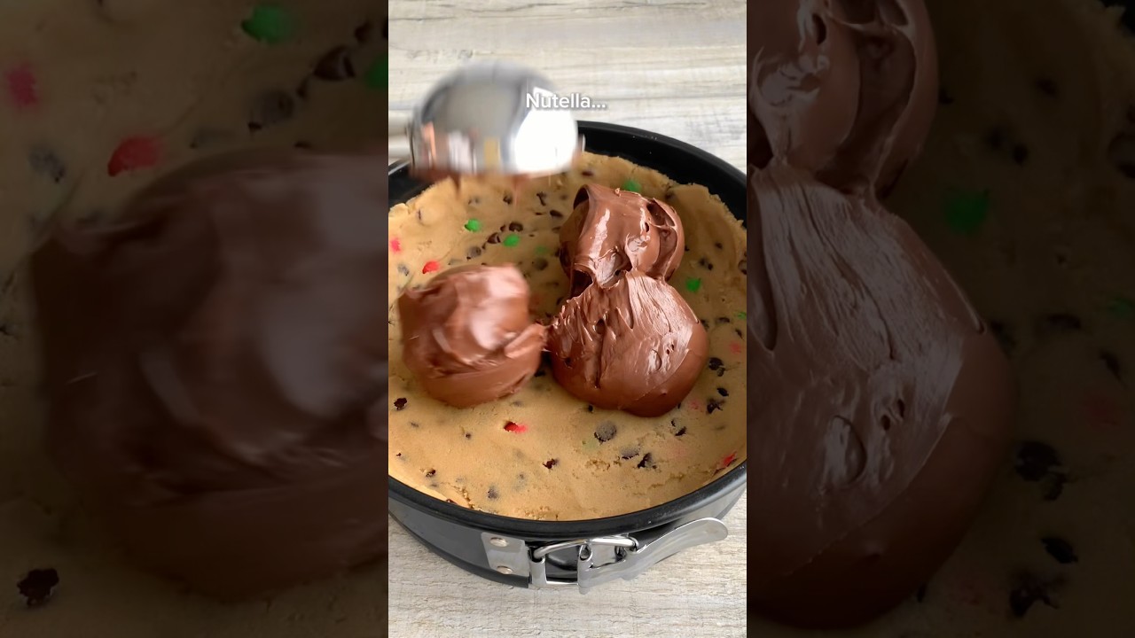 The Ultimate Christmas Nutella cookie pie 🎄 #easyrecipe #shorts
