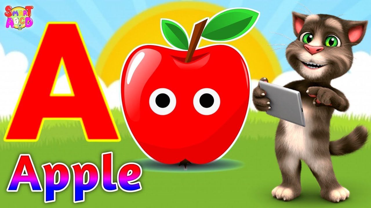 Фонетическая песенка 2 с двумя словами в 3D-формате - A для яблока 🍎🍏 - Песни про алфавит ABC со ...