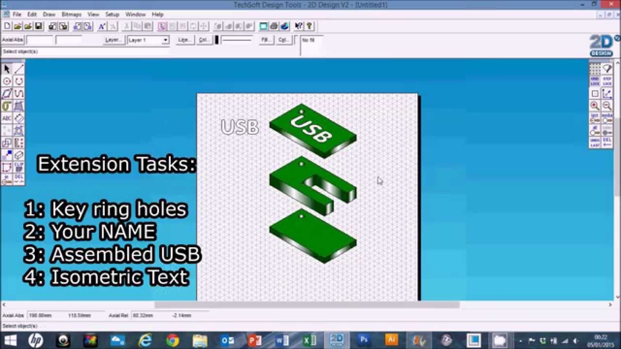 Techsoft 2D Design V2 Basics: Isometric USB