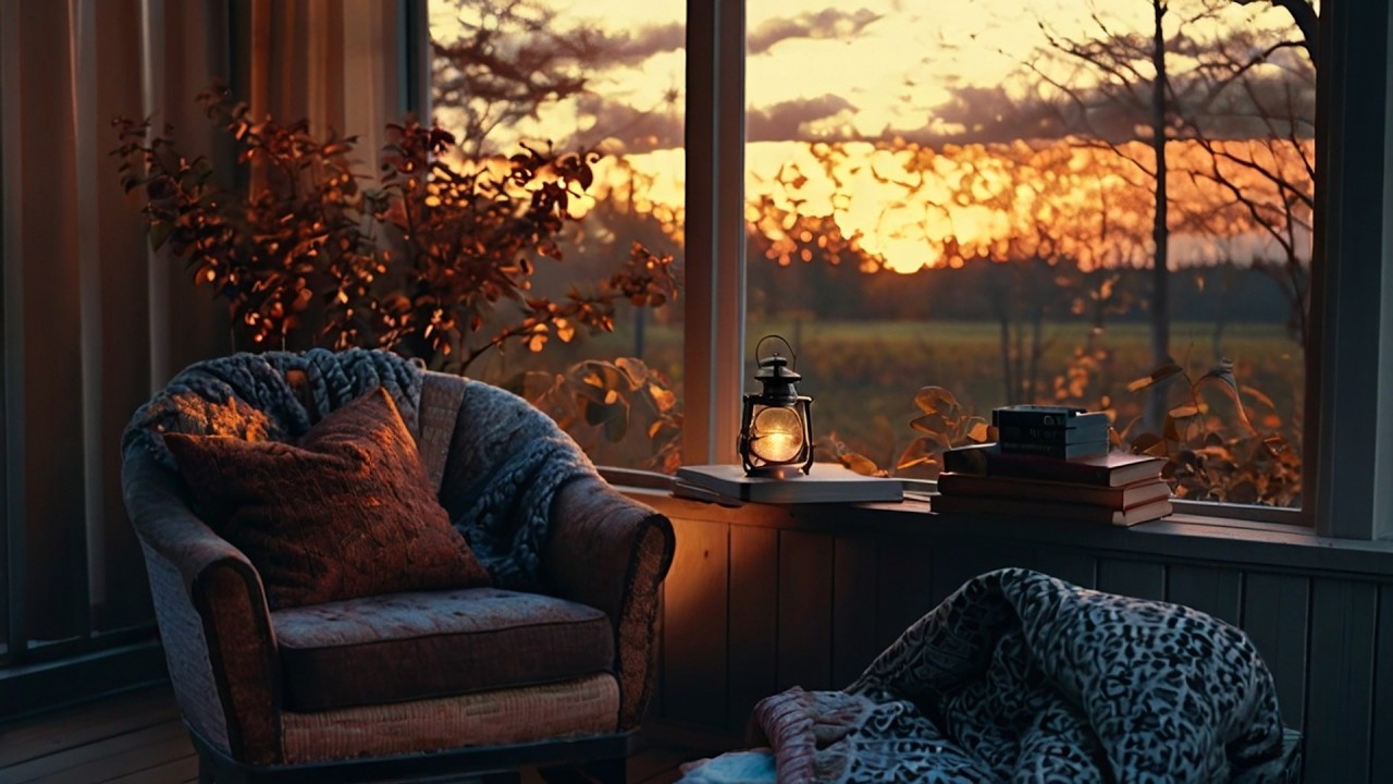You’re Reading in a Cozy Corner at Sunset – Nostalgic & Melancholic Piano Music for Focus & Thinking
