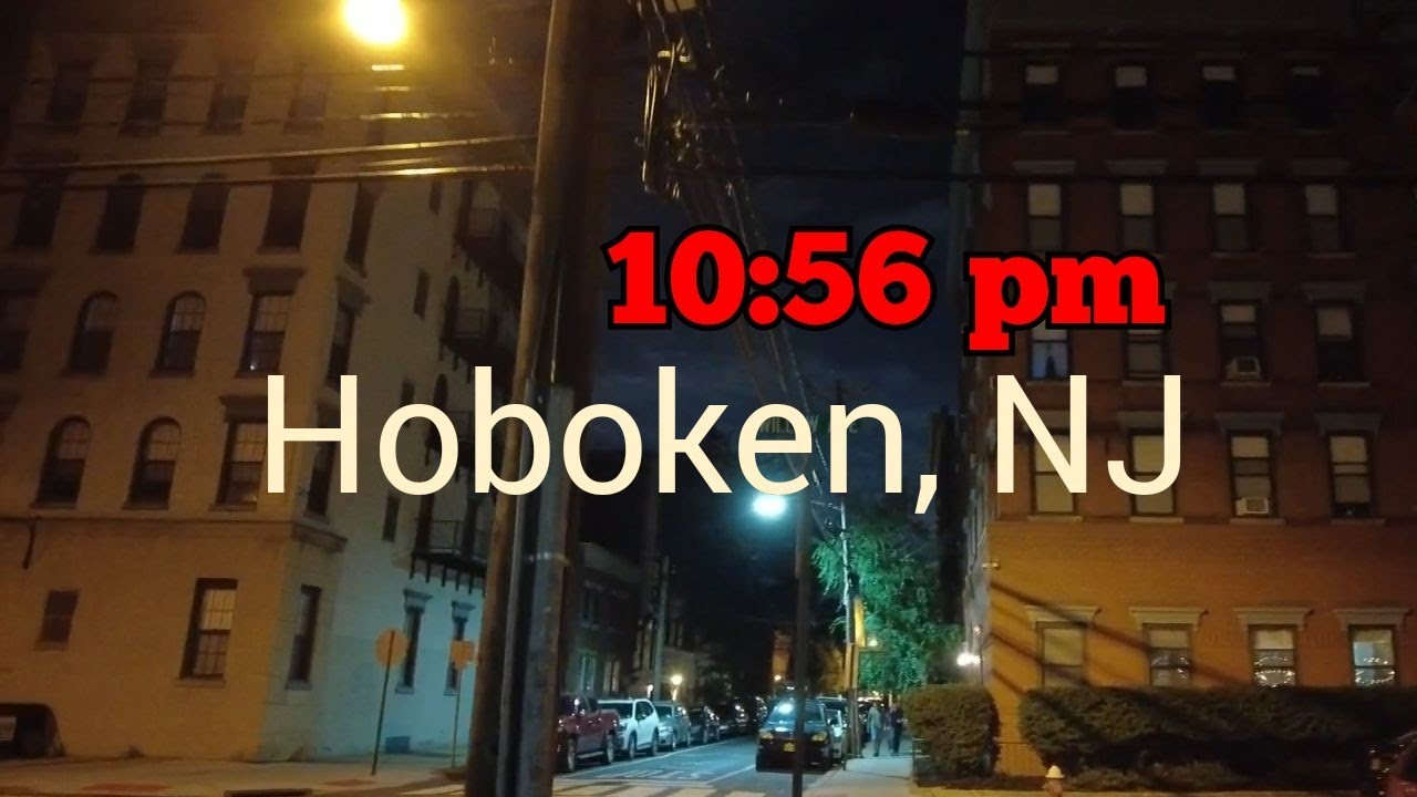 Night walk in Hoboken, New Jersey | 9th St station to Castle Point Lookout