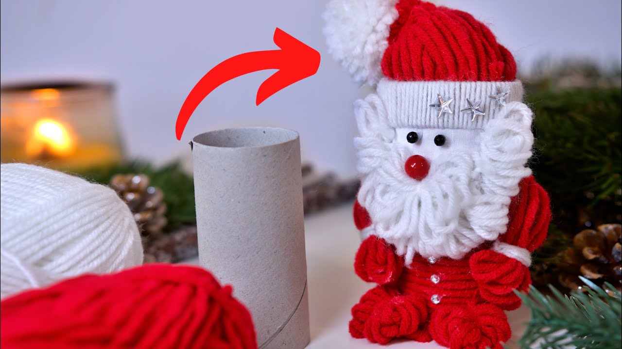 DIY Cute Santa Claus 🎅  Wool craft ideas 🎄 Christmas decorations