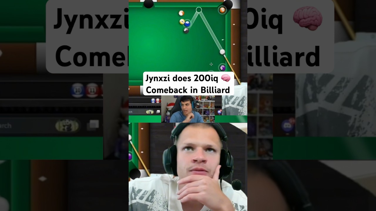 Jynxzi w 200 IQ 🧠 Aura Comeback in Billiard 🎱 #jynxzi #billiard #comeback #200iq #aura #smart