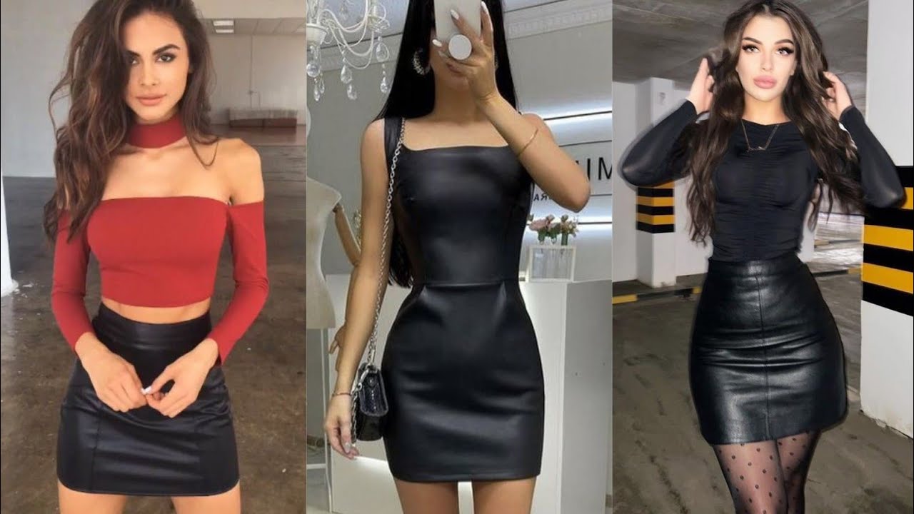 New arrival trendy collection of leather mini skirt outfit# leather collection#leather