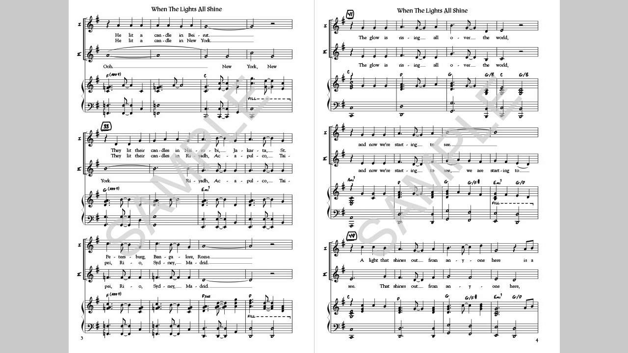 When The Lights All Shine - MusicK8.com Choral Octavo