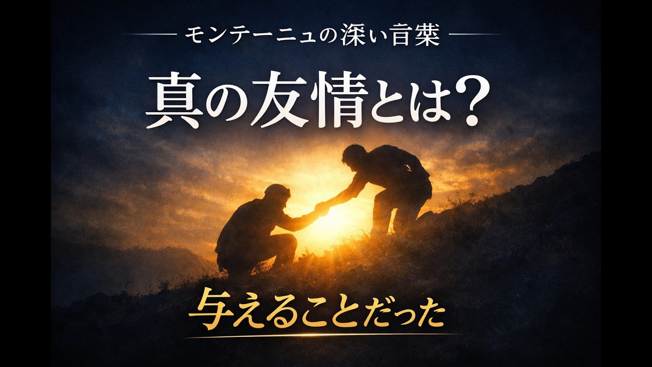 「真の友情とは、“与えること”だった｜モンテーニュの深い言葉」#名言#格言
