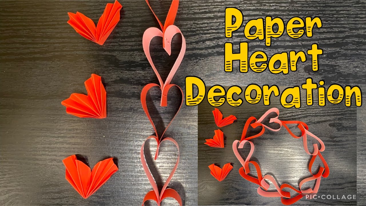 Easy DIY Paper Heart Garland | Paper Crafts | Paper Decorations