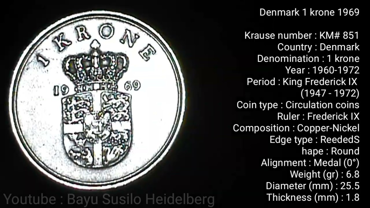 Denmark&nbsp;1&nbsp;krone 1969