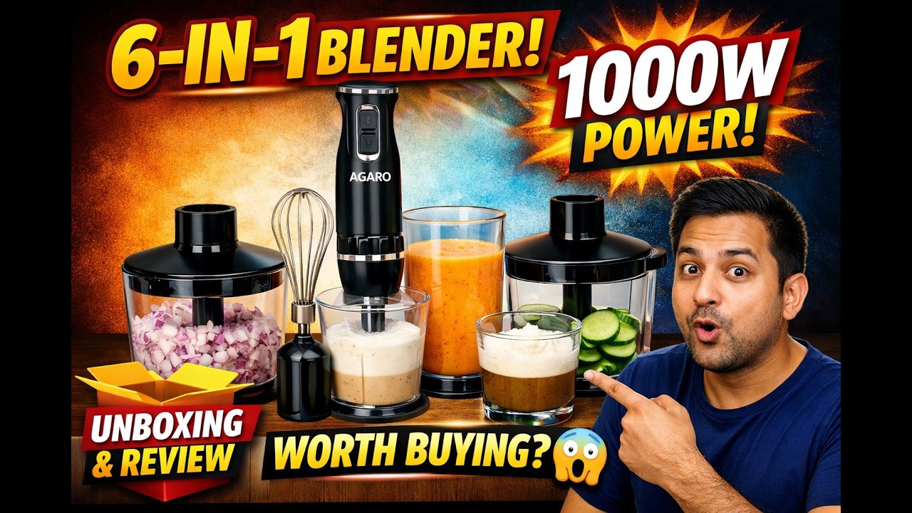 6 Kitchen Tools in 1! Agaro Grandplus Hand Blender Unboxing & Review