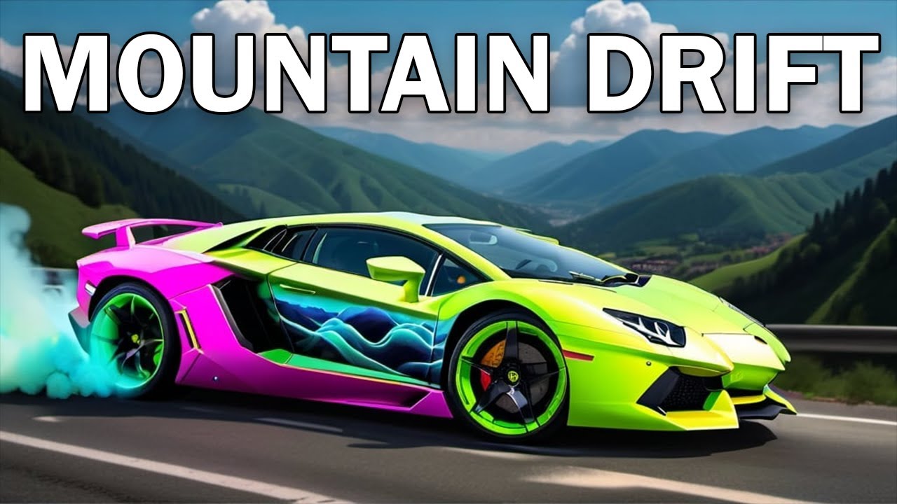 Neon Speed: Lamborghini Aventador Mountain Drift!