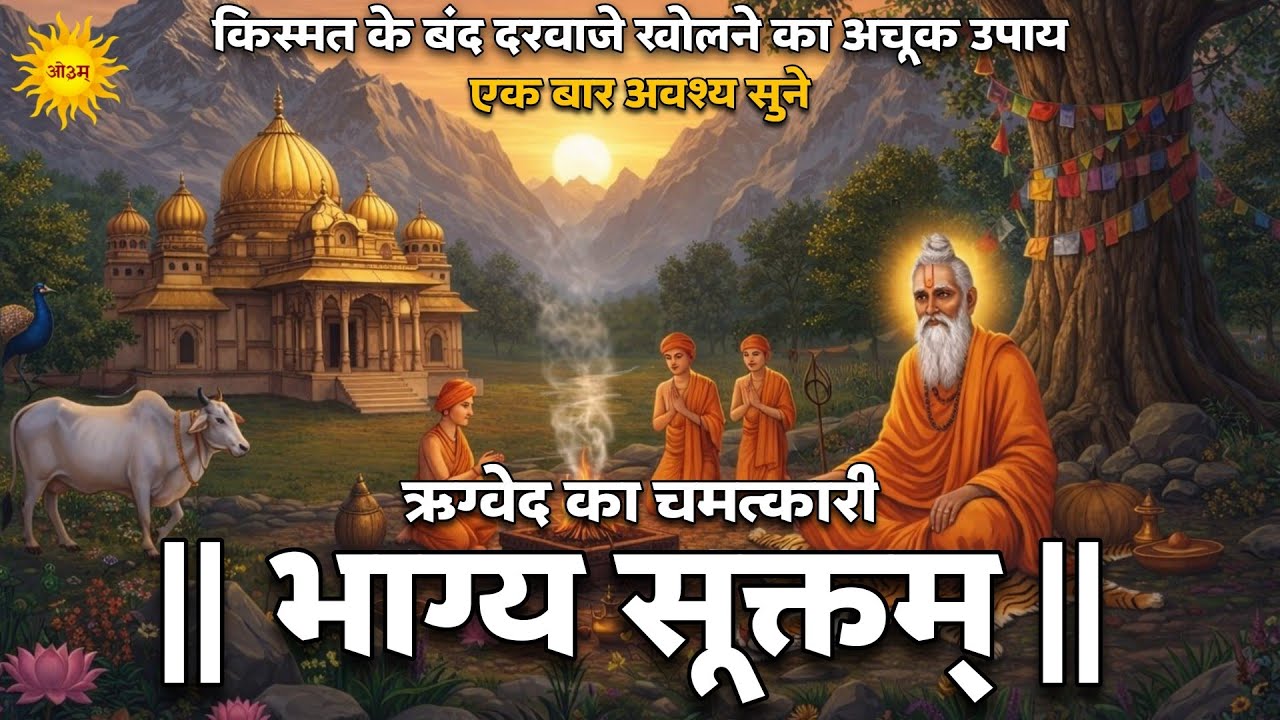 भाग्य सूक्तम् हिंदी भावार्थ सहित किस्मत के बंद दरवाजे खोलने का वैदिक मंत्र Vedic Mantra Chanting