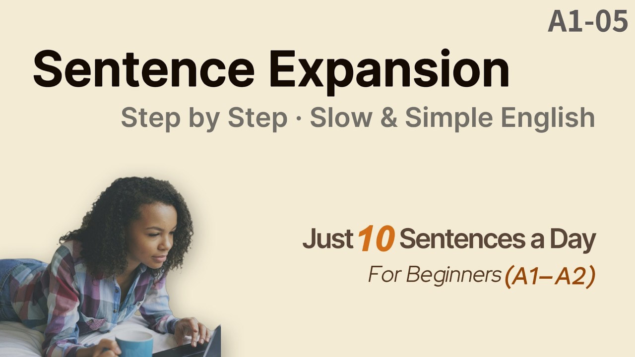 Simple & Slow English | Build One Sentence Step by Step (For Beginners – A1)