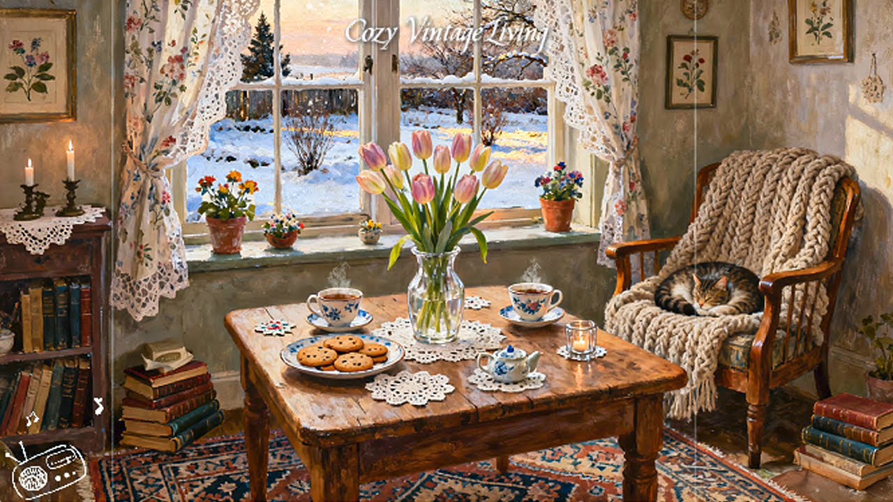 Peaceful 1940s Morning ☀️ Cozy Vintage Room & Soft Jazz Oldies Playing Gently