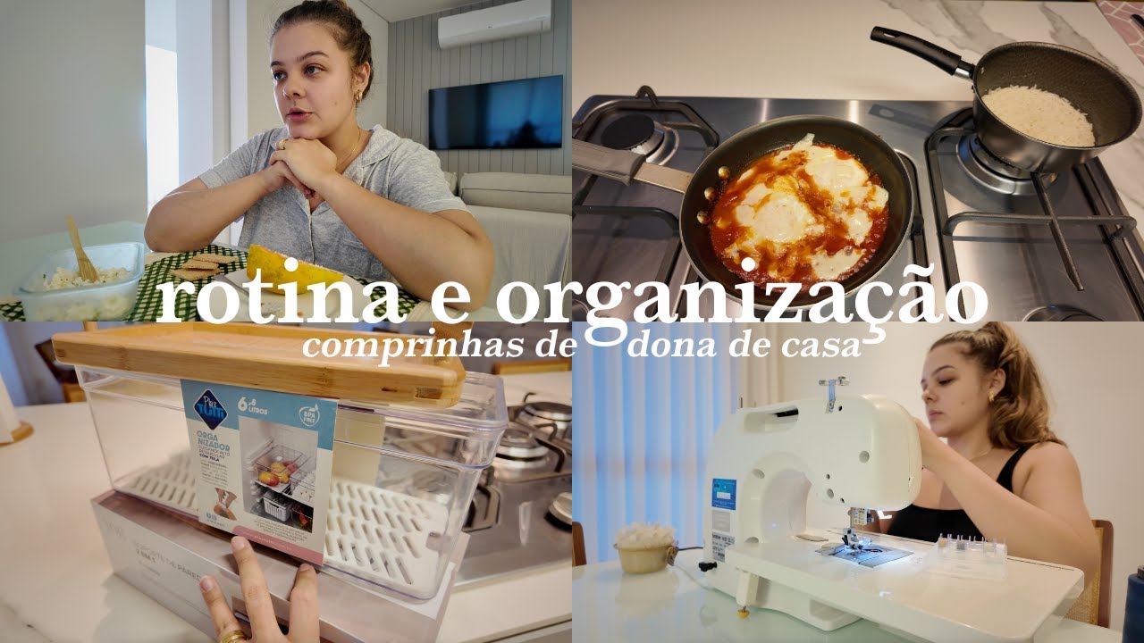 Rotina de sexta feira, comprei organizadores pra cozinha, usando minha máquina pela primeira vez