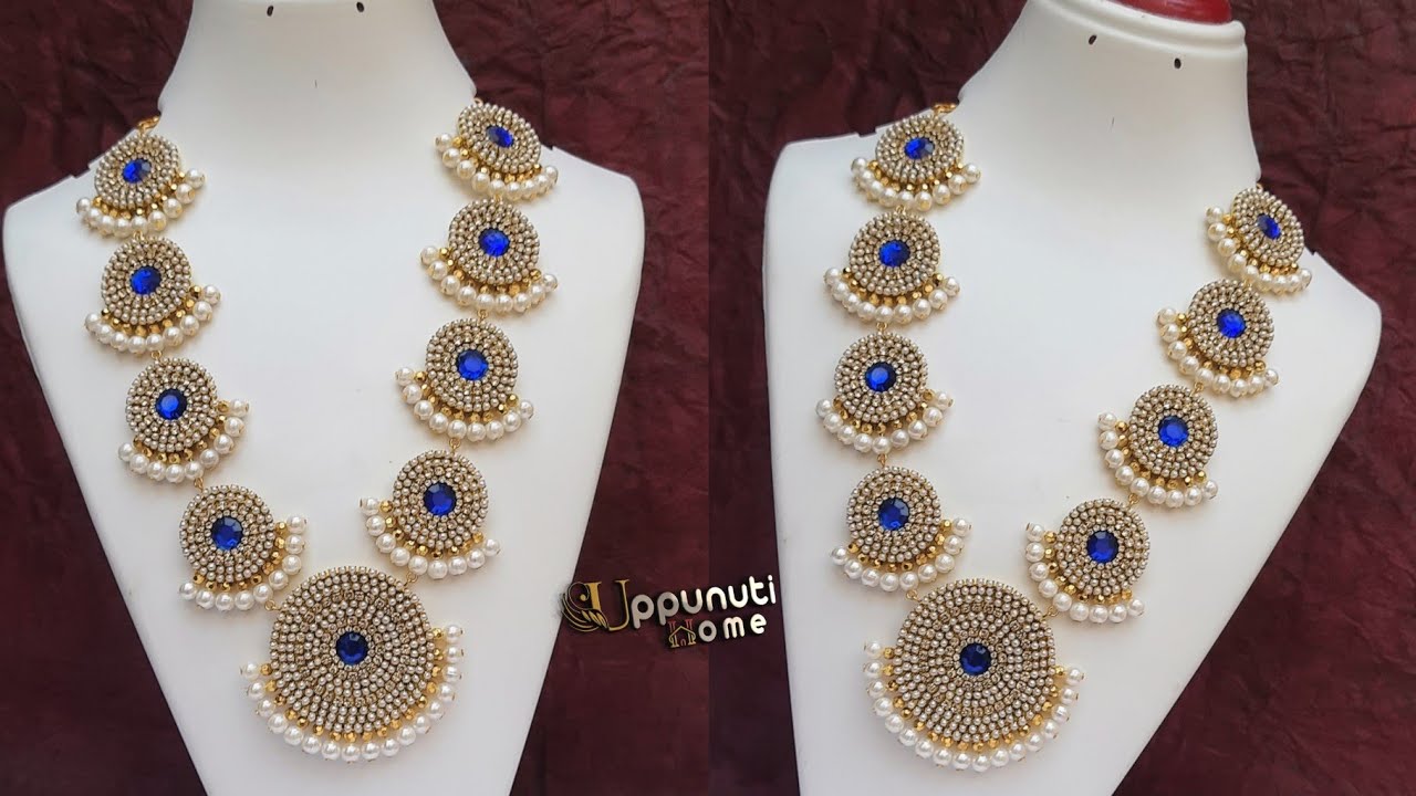 How To Make Designer Pearl Necklace At Home | DIY | jewelry Making | Silk Thread Necklace