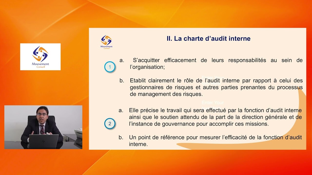 Les fondements de l'Audit interne / La charte d'Audit interne