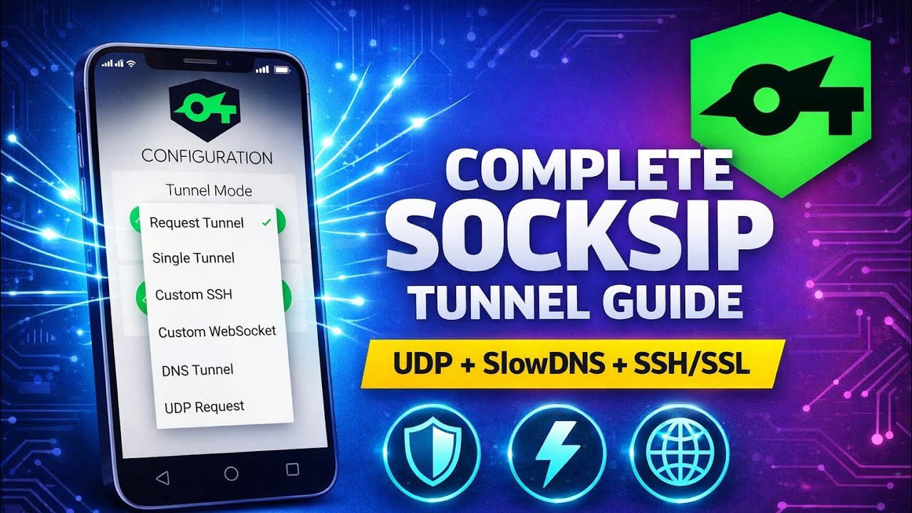 Учебное пособие по настройке туннеля Socksip 2026 — руководство по настройке всех протоколов (UDP...