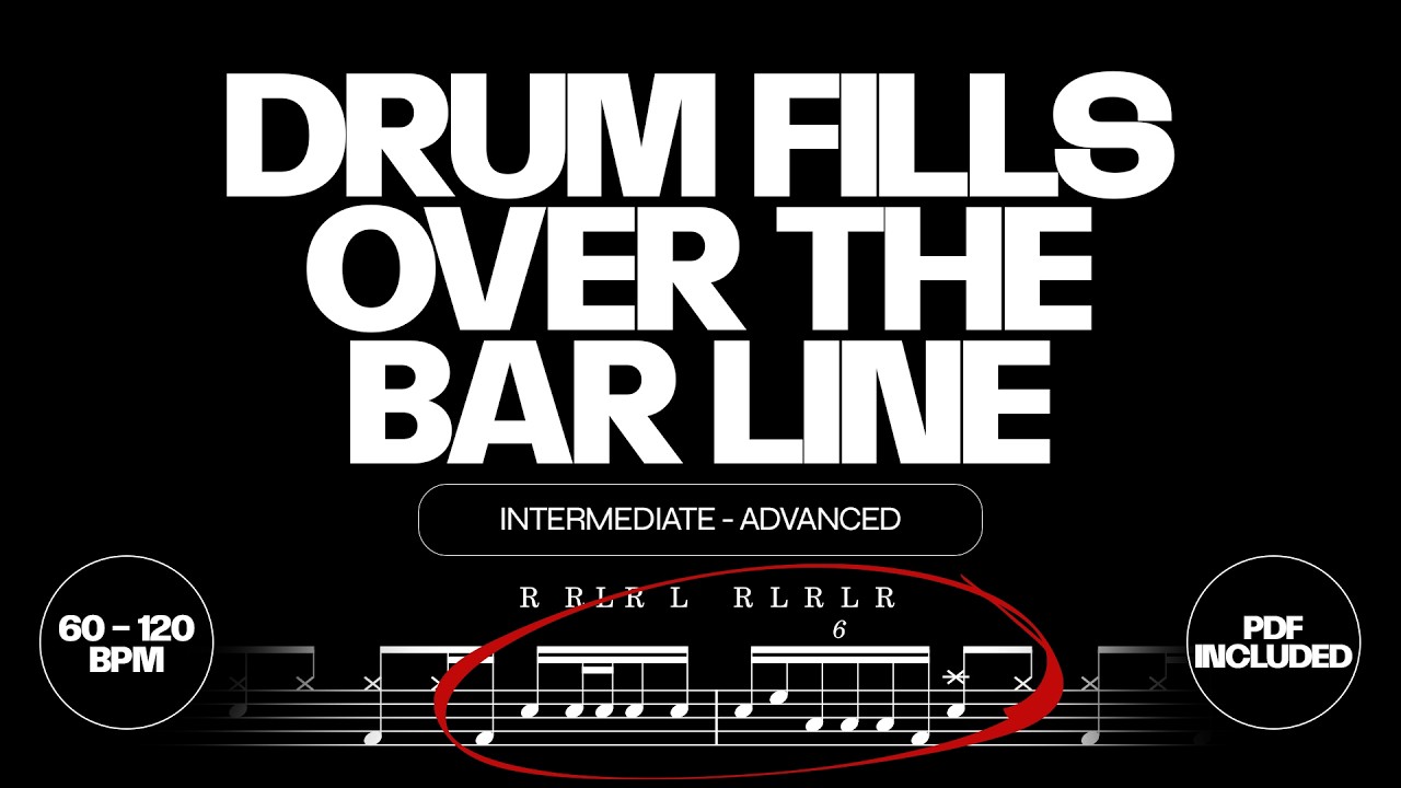 10 Cool Drum Fills Over The Bar Line | Intermediate - Advanced | Increasing Difficulty
