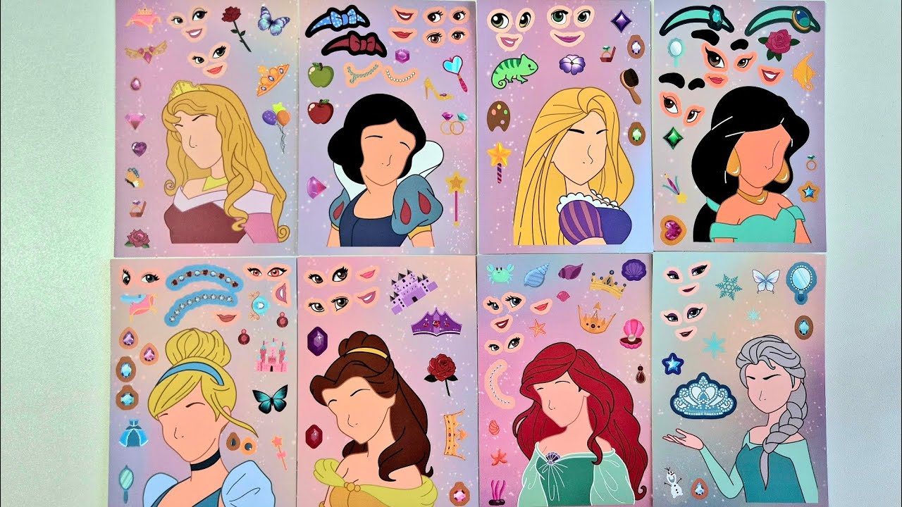 Disney princess asmr sticker #sticker #papergame #satisfying #asmr #relaxing #subscribe #paper #diy