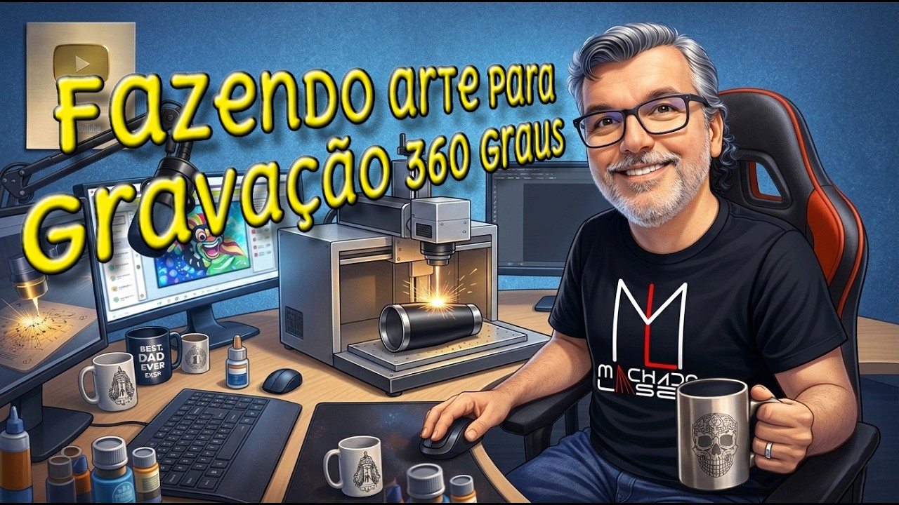 Criando arte para gravação a laser de COPO Térmico em 360 graus