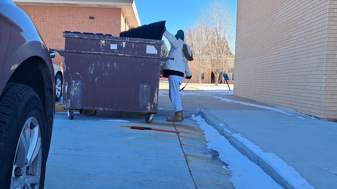 Student apartments have stuff in dumpsters waiting to be rescued. 