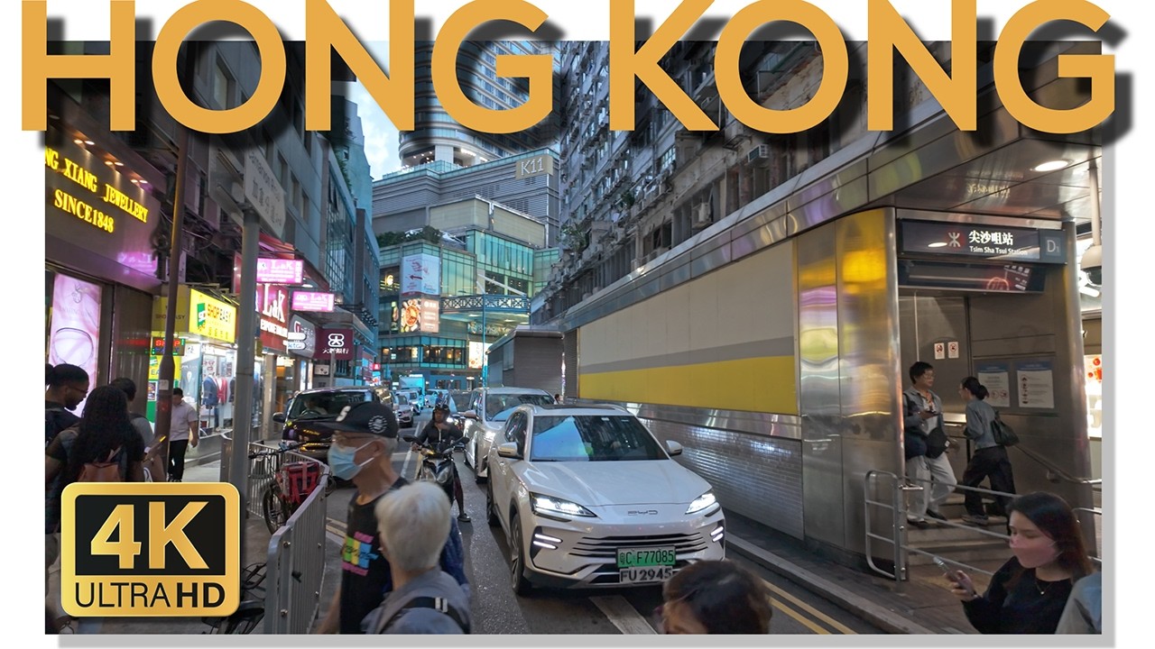 Mong Kok to Central: Hong Kong Sunset Walking Tour | Hong Kong 4K