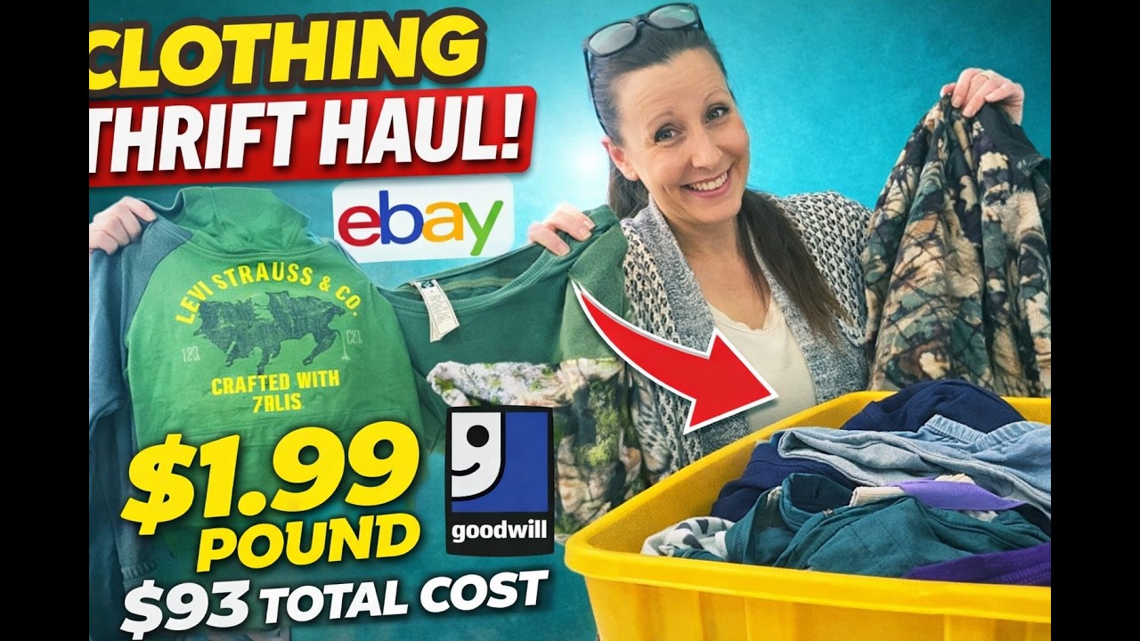 Goodwill Outlet Thrift Haul for eBay Resellers | Clothing Finds (Part-Time Side Hustle)