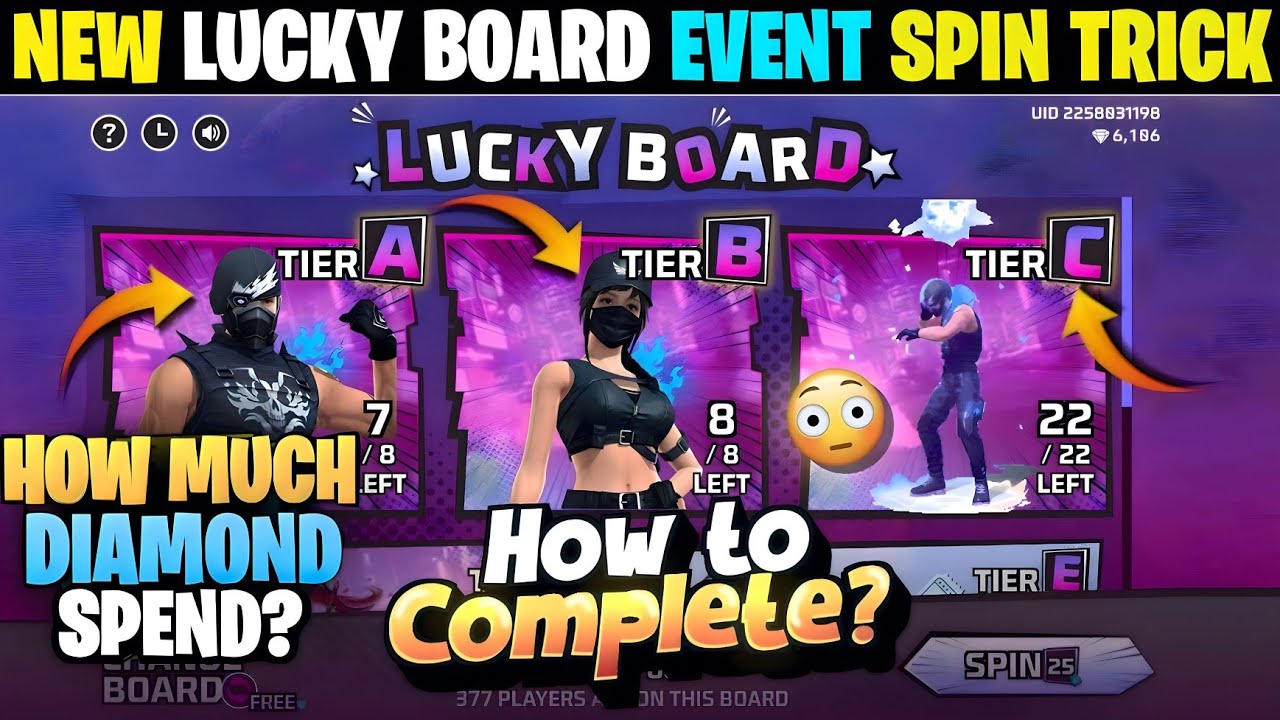 LUCKY BOARD EVENT FREE FIRE || FREE FIRE NEW EVENT TODAY || LUCKY BOARD EVENT UNLOCK || FF NEW EVENT