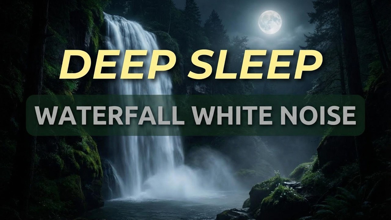Deep Sleep Nature Ambience: 1 Hour Rushing Waterfall (No Music)