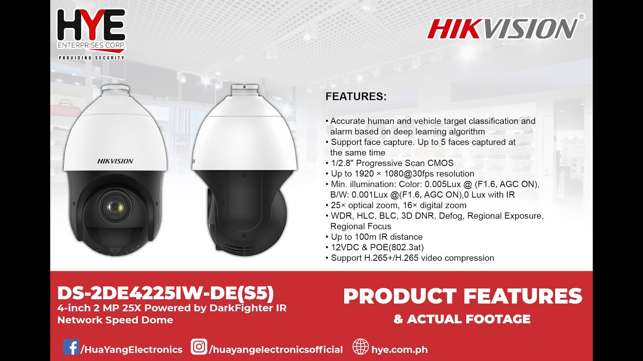 HIKVISION DS-2DE4225IW-DE(S5) PRODUCT FEATURES & ACTUAL FOOTAGE