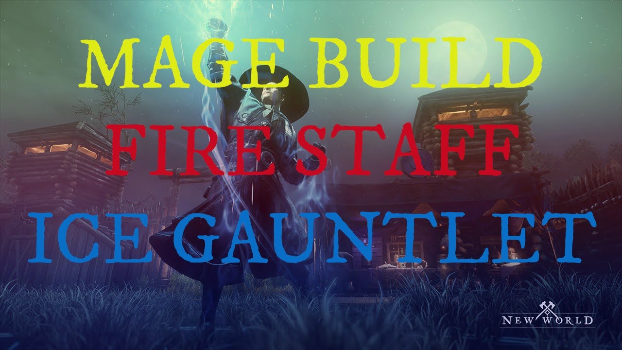 NEW WORLD MY MAGE BUILD FOR LEVELING / PVE / PVP / WARS 🧙 ICE GAUNTLET & FIRE STAFF HIGH AOE DAMAGE