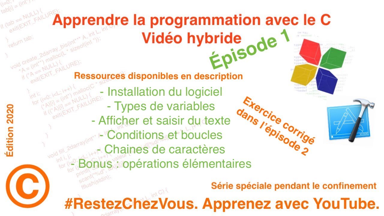 Apprendre la programmation avec le C #1, niveau débutants en première année L1 - Vidéo hybride