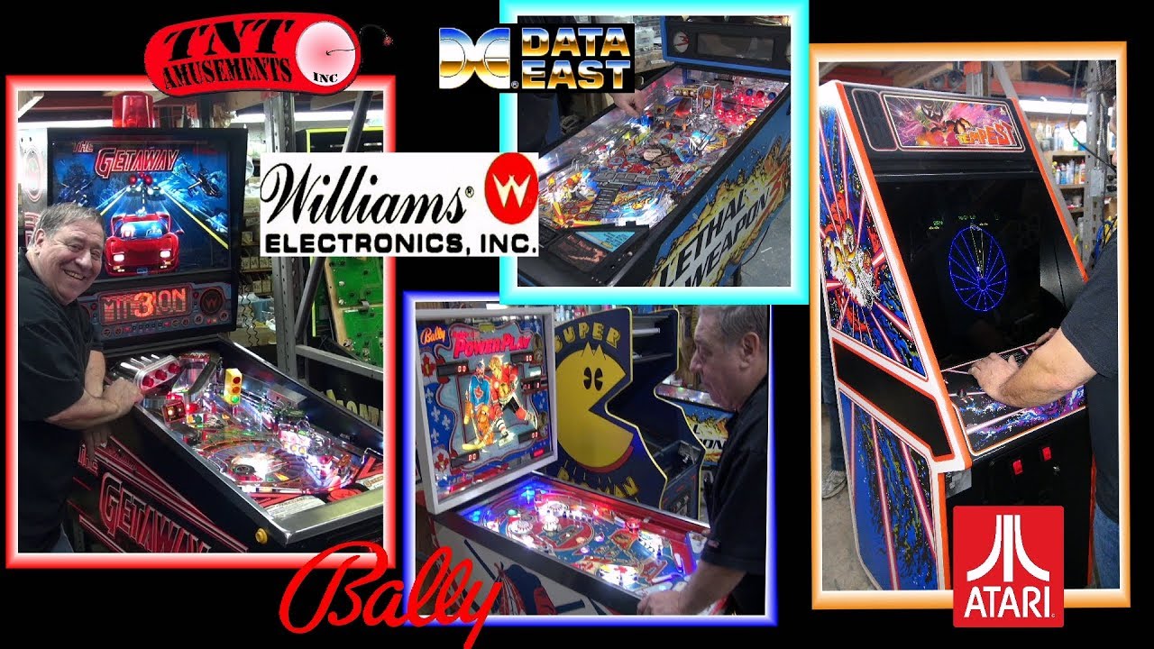 #1444 Williams GETAWAY-Bally POWER PLAY Pinball Machines-Atari TEMPEST Arcade Game-TNT Amusements