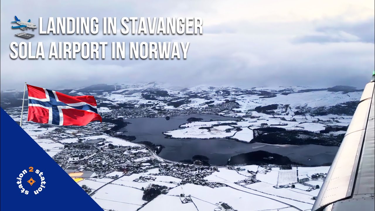 Landing 🛬 in snowy #Stavanger Sola airport in #Norway 🇳🇴 on 8 January 2025