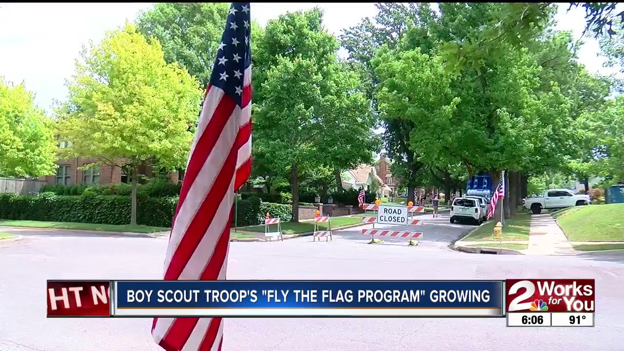 Tulsa Boy Scouts plant flags in neighborhoods for patriotic holidays