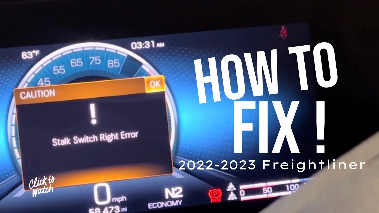 2023 Freightliner Cascadia Stalk Switch Right Error FIX how to