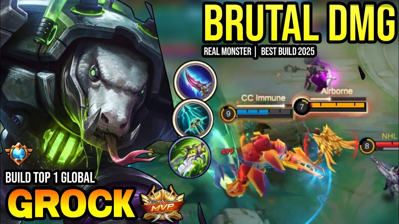GROCK BEST BUILD 2025 | BUILD TOP 1 GLOBAL GROCK GAMEPLAY | MOBILE LEGENDS✓