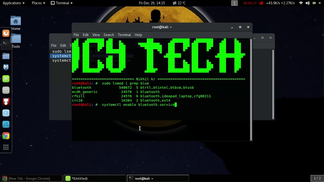 FIX Bluetooth in KALI LINUX !!