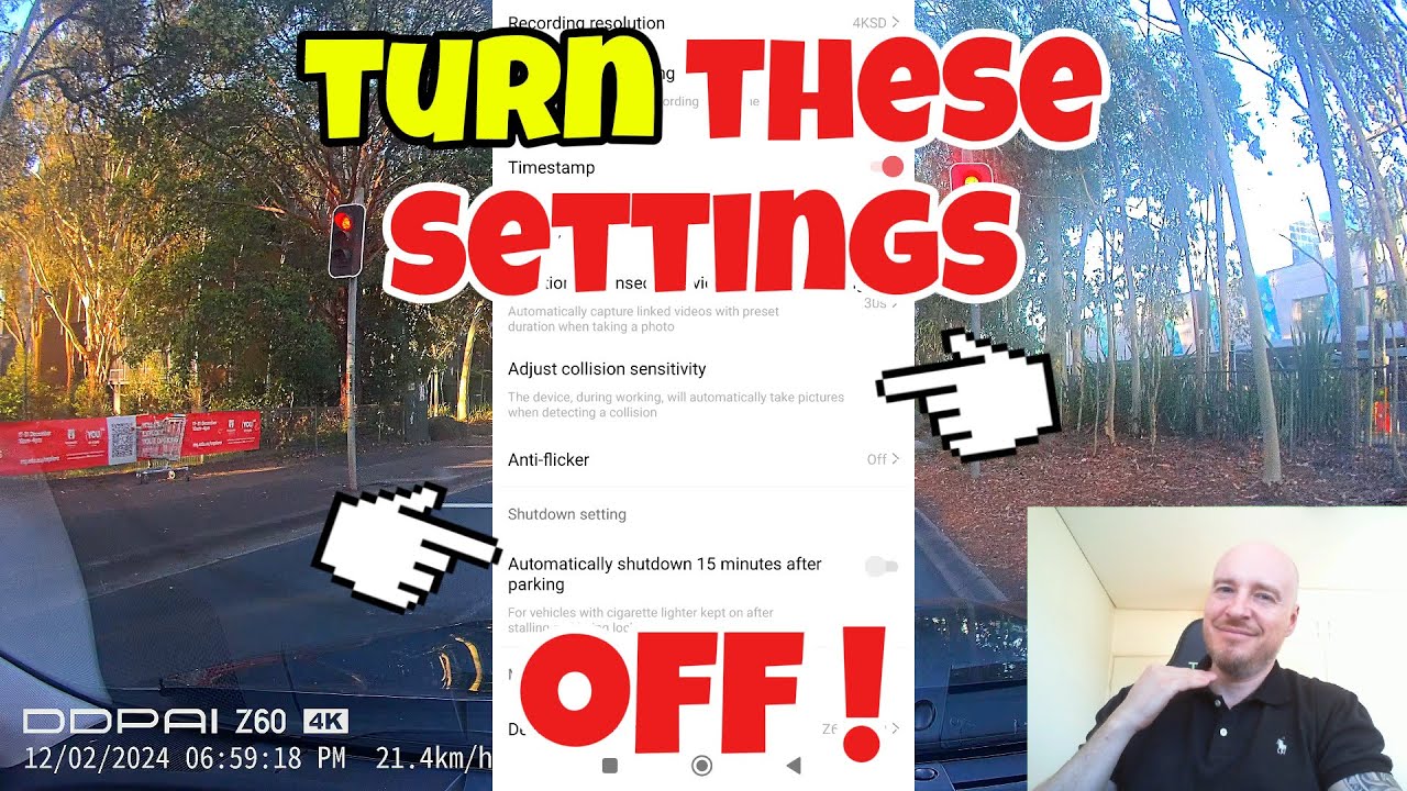 DDPAI Dash Cam SETTINGS to Change OR Turn OFF!