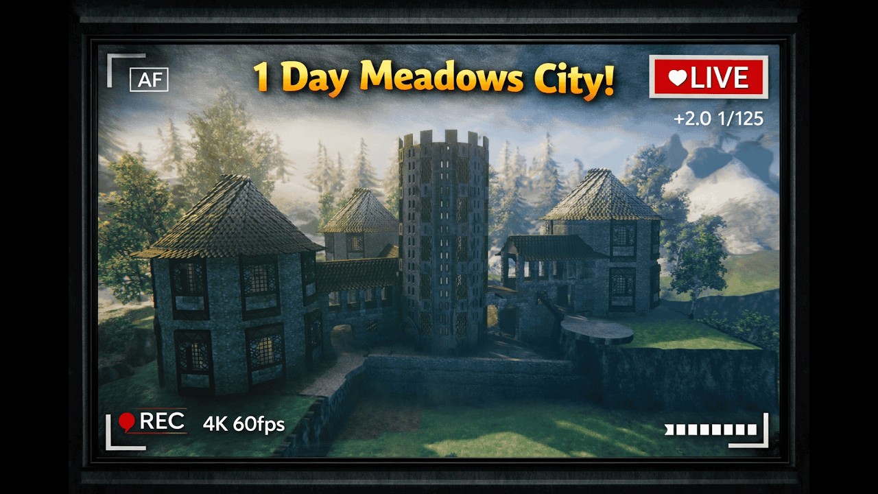 1 Day Build - Meadows Valley City!  Valheim