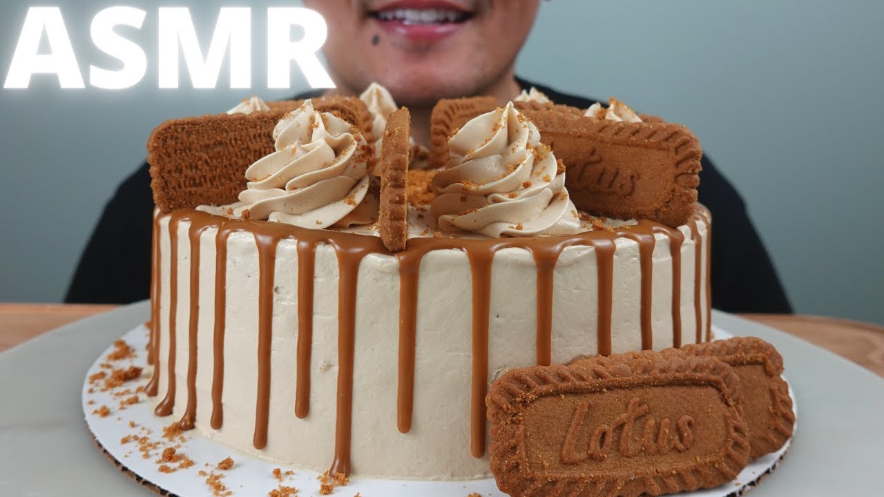 ASMR | Homemade Cookie Butter Cake + Biscoff Biscuits | The Hangry Mole