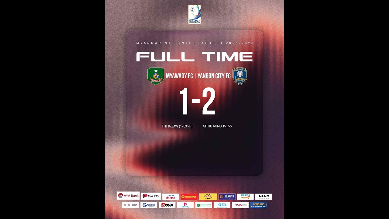 Myawady 1-2 Yangon City  #highlights