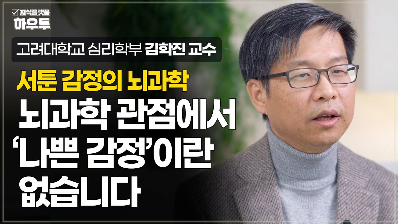 서툰 감정의 뇌과학, 뇌과학 관점에서 '나쁜 감정'이란 없다 | 고려대학교 심리학부 김학진 교수 | 뇌과학 자존감 심리