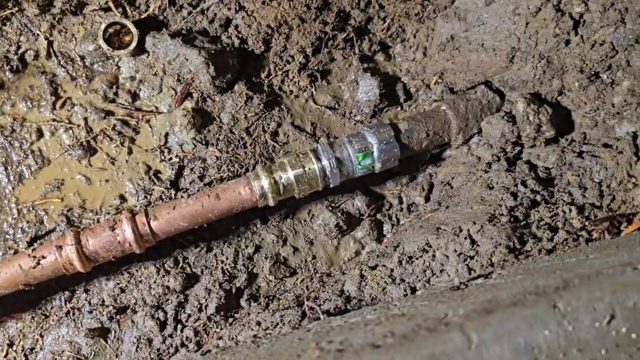 Fixing a galvanized water line with a dresser coupling