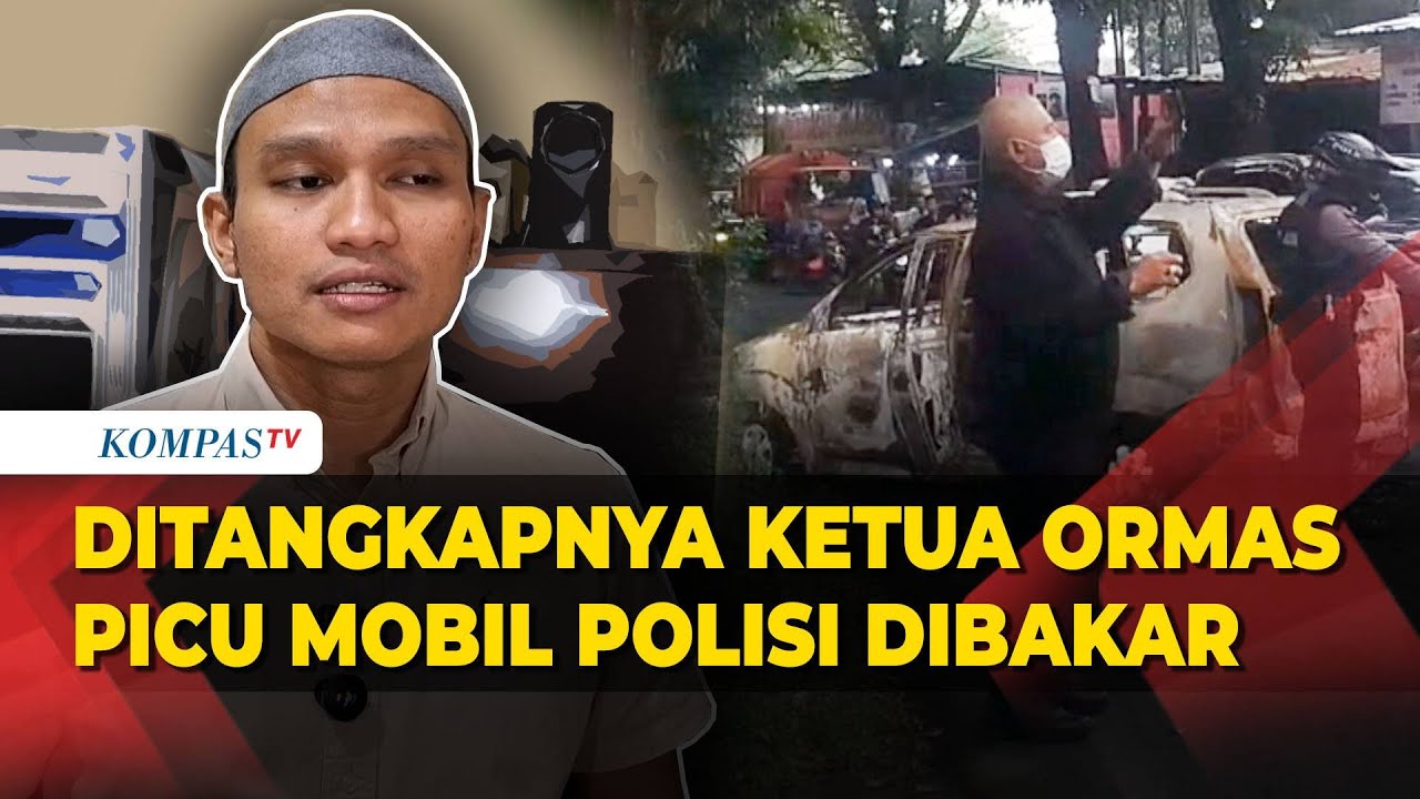 Saat Mobil Polisi Dibakar Massa Buntut Penangkapan Ketua Ormas di Depok