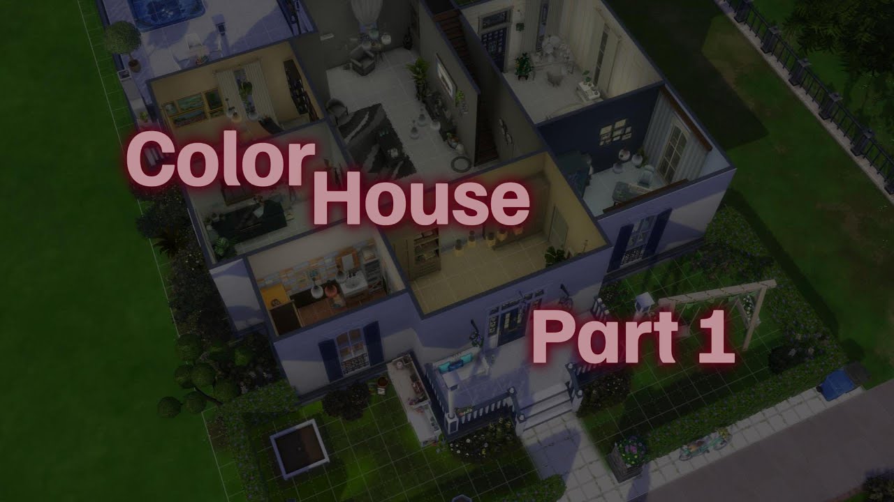 🌈 Строю дом, где каждая комната разного цвета 🌈| Часть 1 | Speedbuild | No cc | The Sims 4